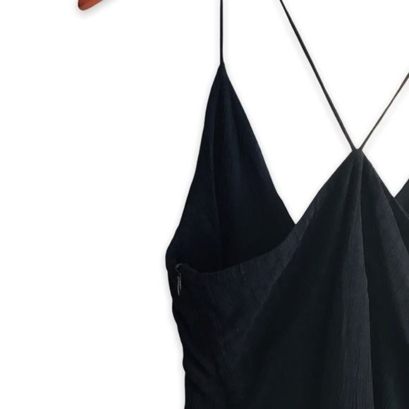 Zara Spaghetti Strap Fly Away Front Top In Black Size XS - Picture 5 of 6